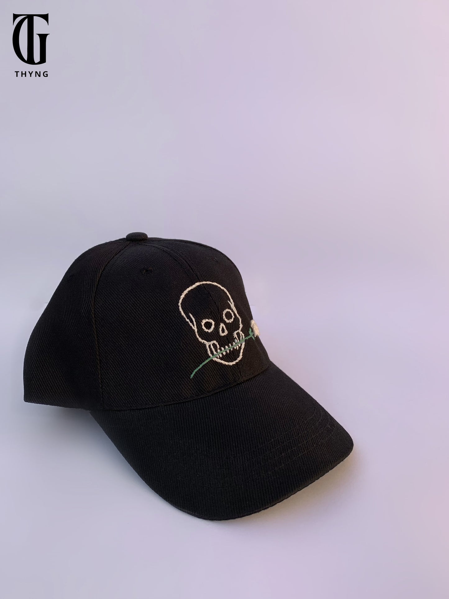 Rose Reaper Cap (hand-embroidered)