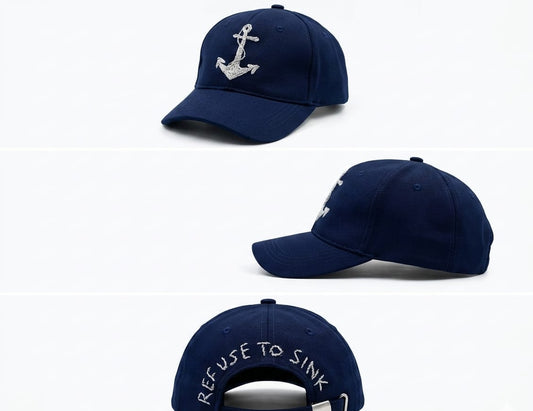 Anchor- hand embroidered cap