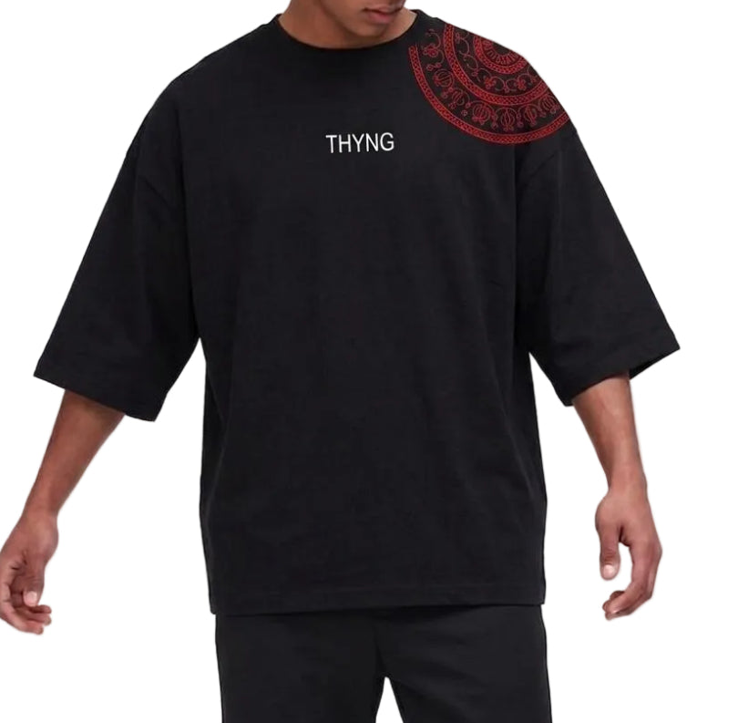 Black Drop-Shoulder Tee - INK'D