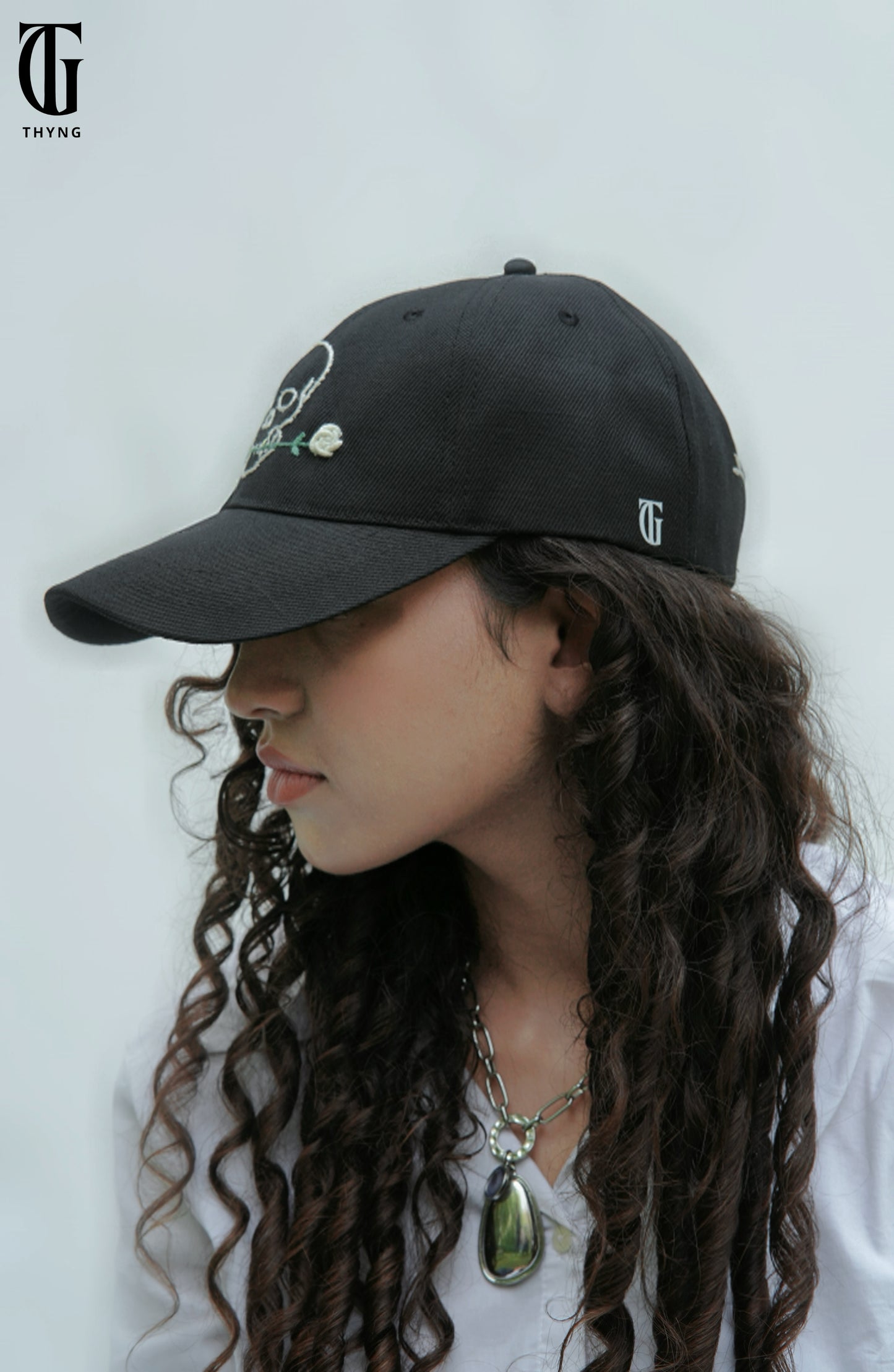 Rose Reaper Cap (hand-embroidered)