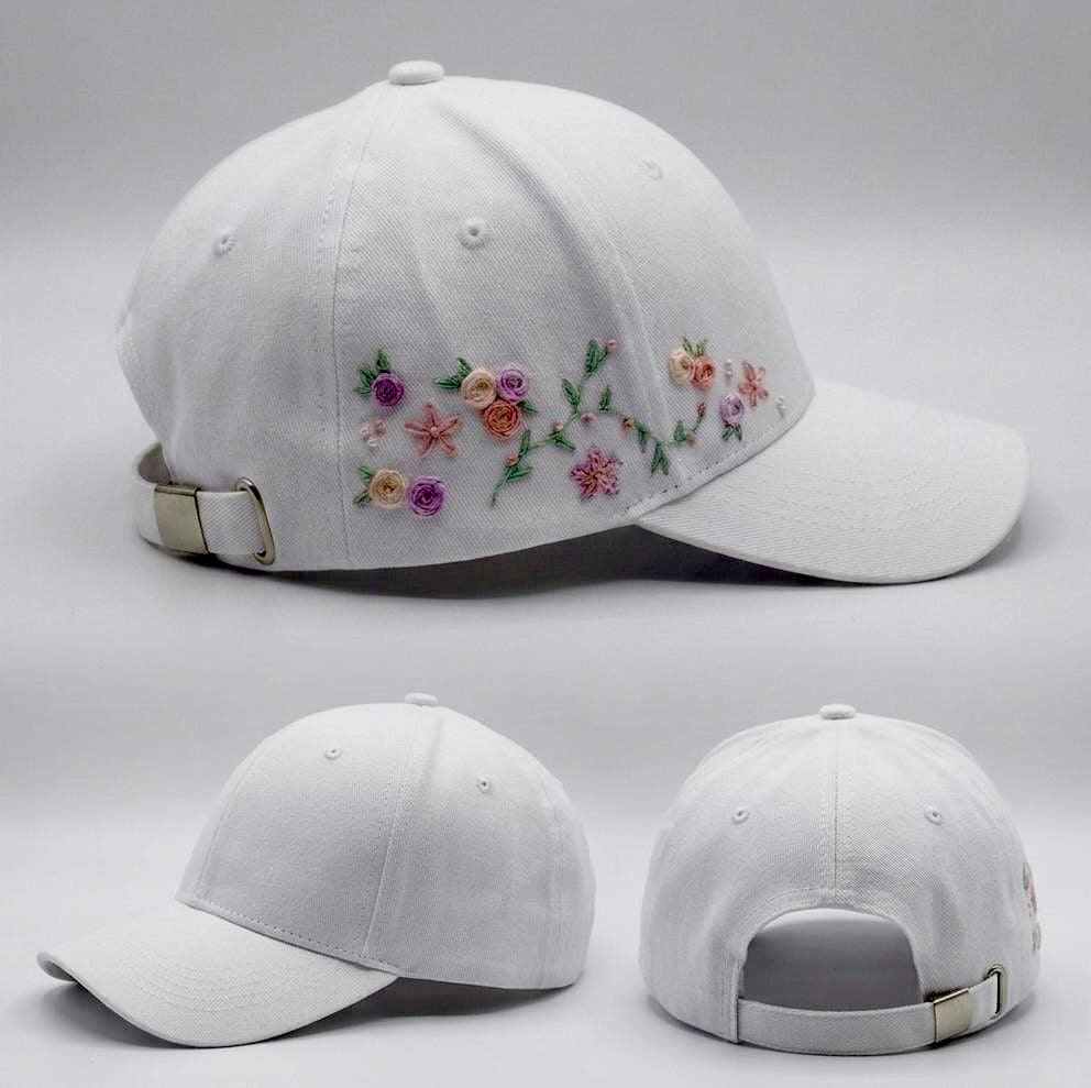 Floral Cap (hand-embroidered)