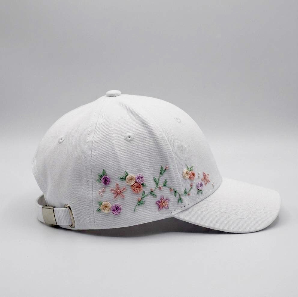 Floral Cap (hand-embroidered)